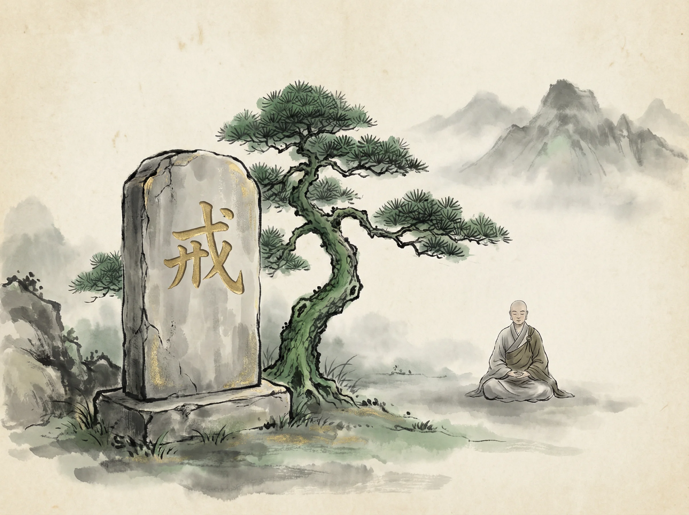 pg娱乐负责任博弈戒字石碑青松禅意