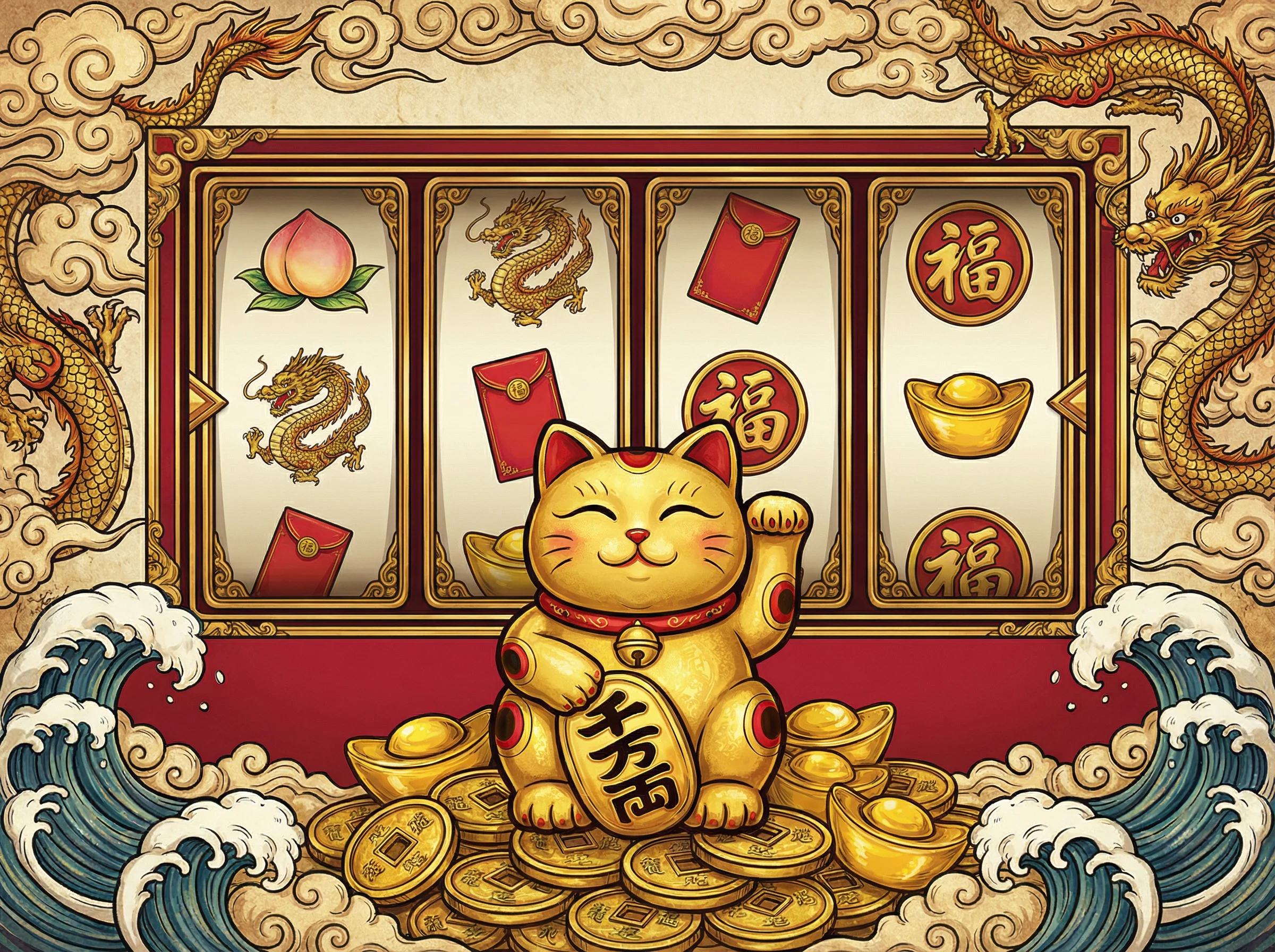 pg娱乐招财猫老虎机游戏金色招财猫与聚宝盆